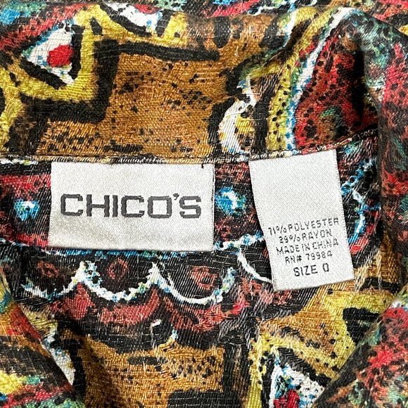 New Chico's 0 Small Fall Colors Artsy Button Jacket Top Unique Never Worn! - Picture 7 of 9